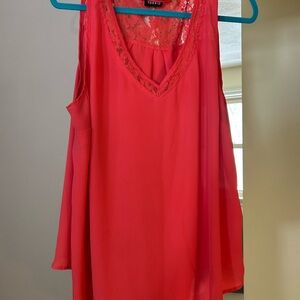 Torrid pink / Red Sleeveless Blouse